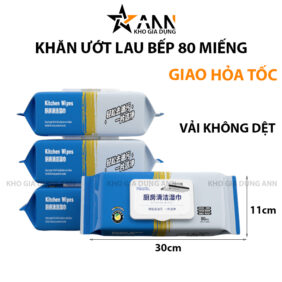 Combo 3 Khăn Ướt Lau Bếp Đa Năng - Khăn Lau Bàn Bếp Bát Đĩa Đa Năng An Toàn 1 Gói 80 Miếng 30x11x5cm - CBKHAN02