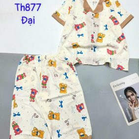 Đồ bộ quần ngố mango pijama có túi trước in nhiều hình - DBO4834