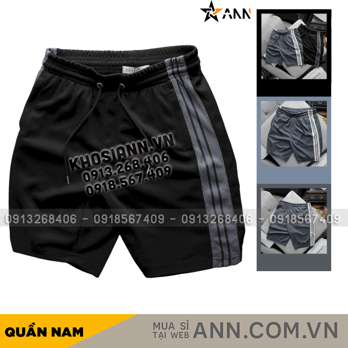 Quần Short Thun Nam Pack Horse Viền Sọc Thể Thao