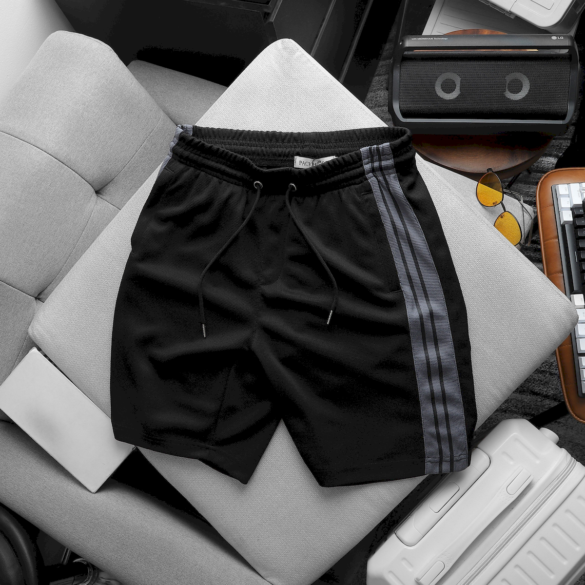 Quần Short Thun Nam Pack Horse Viền Sọc Thể Thao