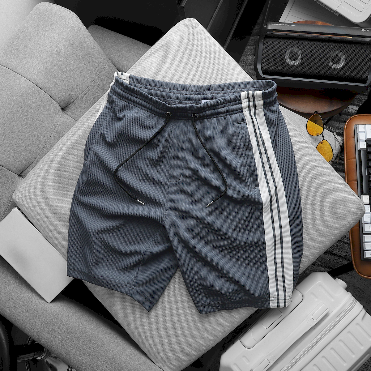 Quần Short Thun Nam Pack Horse Viền Sọc Thể Thao