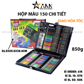 Hộp Bút Màu 150 Chi Tiết - Hộp Màu Cho Bé - Thiết Kế Đẹp Mắt Chất Liệu An Toàn 28.5x36.5x3.8cm - HBM01