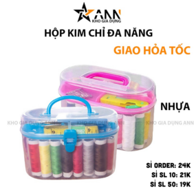 Bộ Kim Chỉ May Vá Đa Năng - Hộp Kim Chỉ Khâu 50 Món 14.5x9.5x7.5cm - HKC50