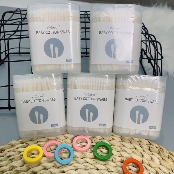 24822_30-5_20240813105133-3.jpg Hộp 200 Tăm Bông Ngoáy Tai - Tăm Bông Vcool 2 Đầu Tròn Và Dẹt Cho Bé 8x6x3.5cm - TBVC01