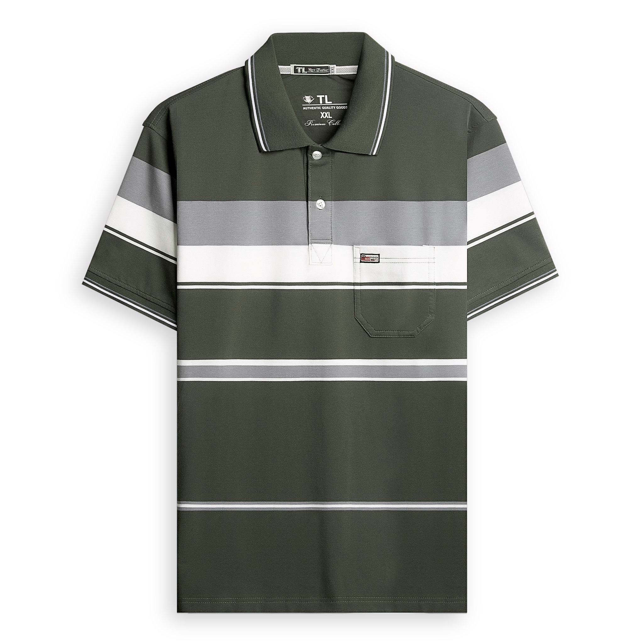 Shop sỉ áo Thun Sọc Có Cổ Nam Trung Niên Có Túi Thun Cotton Cao Cấp (Có size 3x)