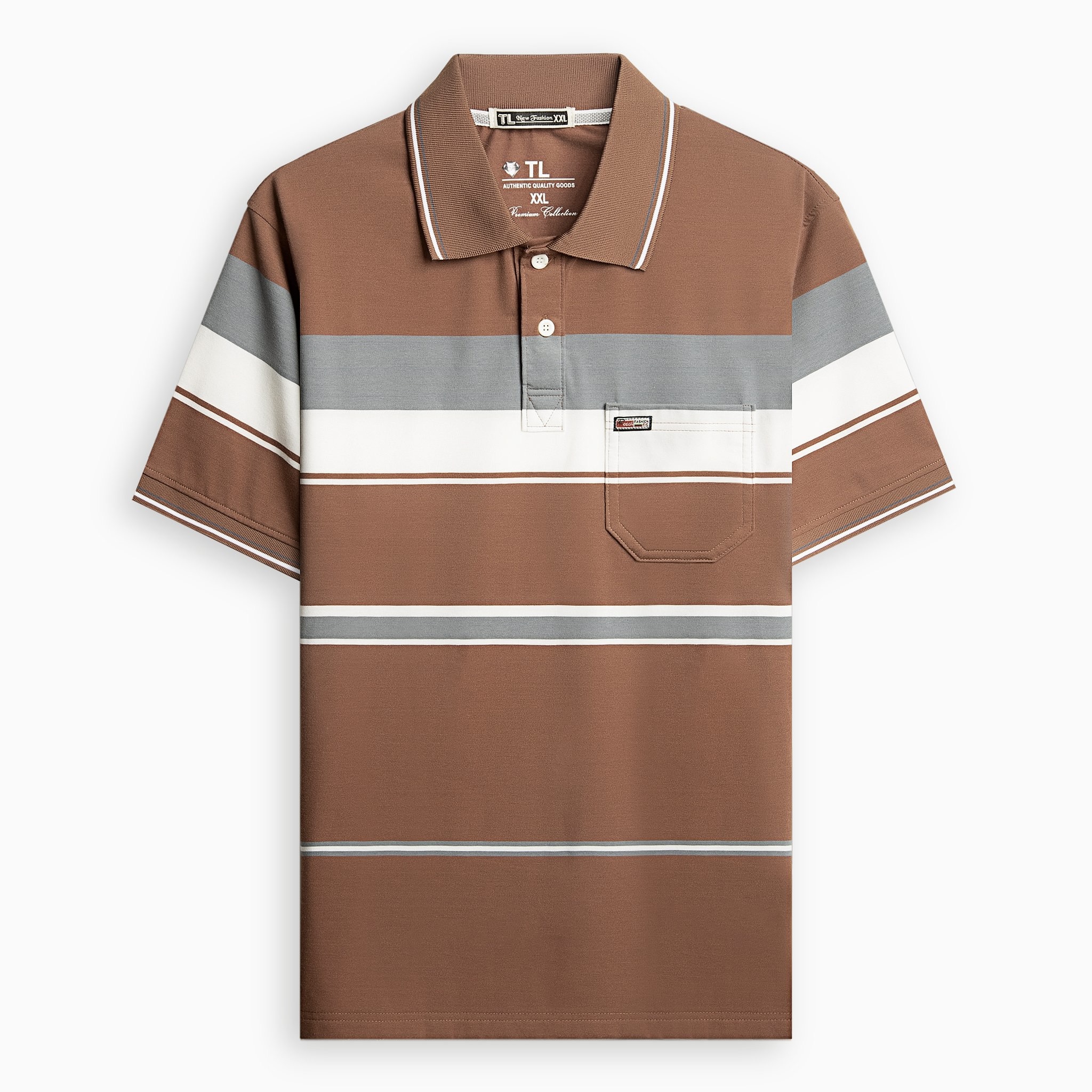 Shop sỉ áo Thun Sọc Có Cổ Nam Trung Niên Có Túi Thun Cotton Cao Cấp (Có size 3x)