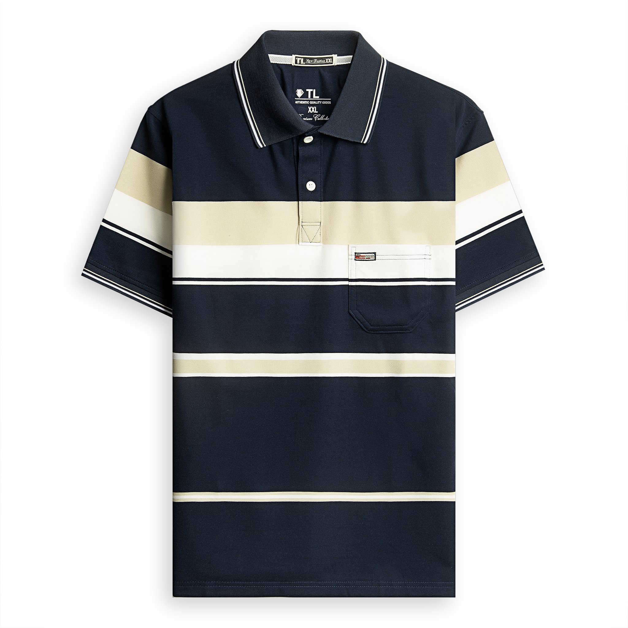 Shop sỉ áo Thun Sọc Có Cổ Nam Trung Niên Có Túi Thun Cotton Cao Cấp (Có size 3x)