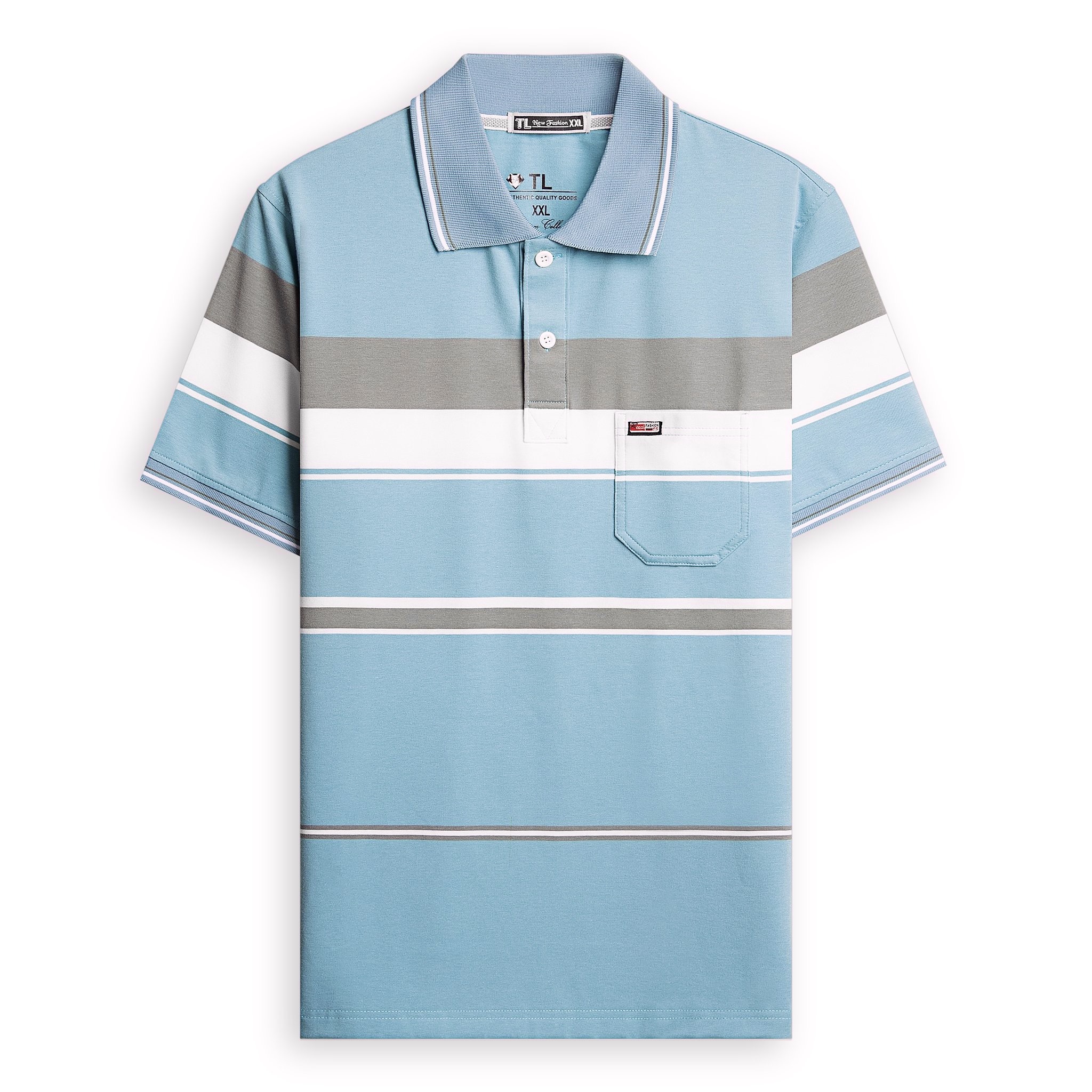 Shop sỉ áo Thun Sọc Có Cổ Nam Trung Niên Có Túi Thun Cotton Cao Cấp (Có size 3x)