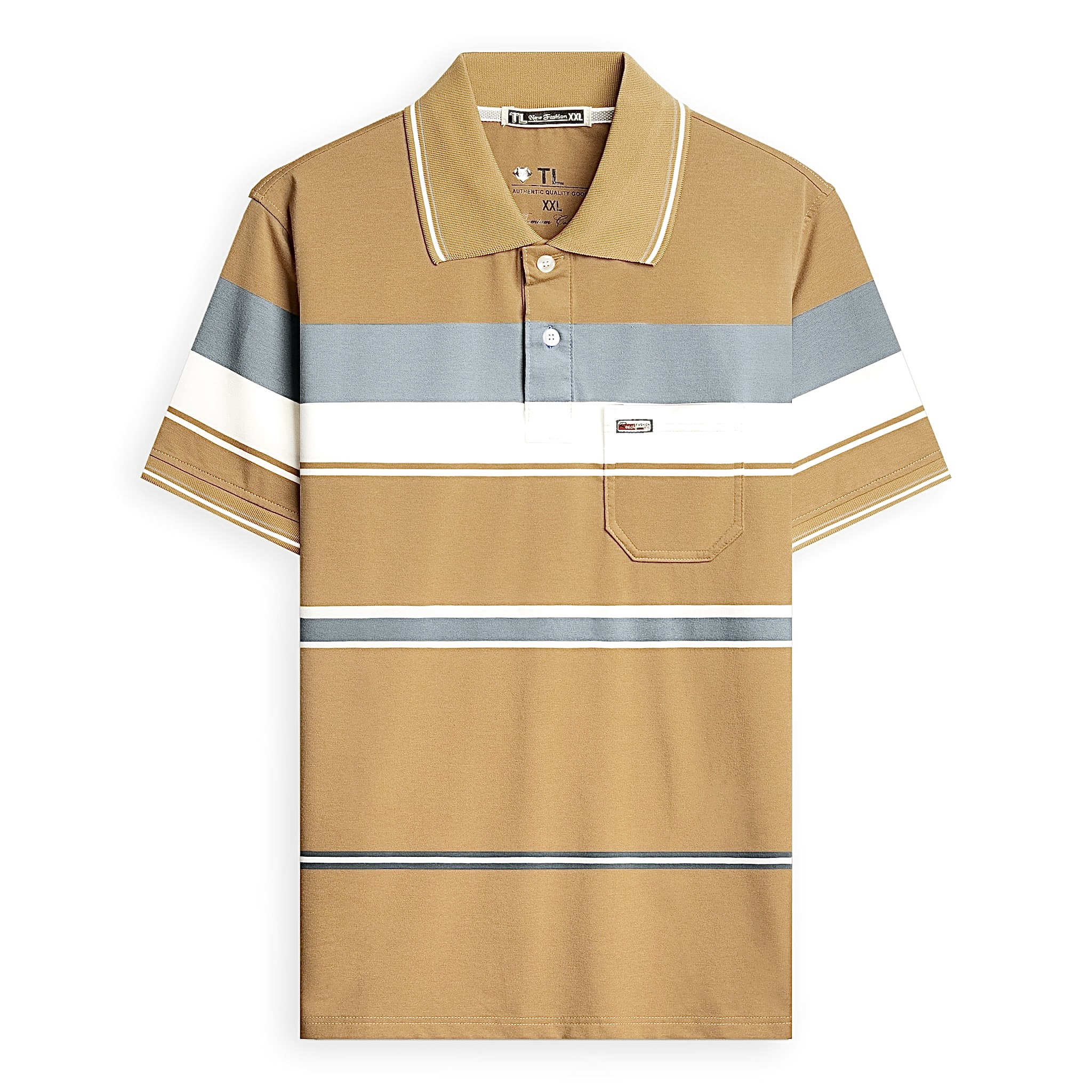 Shop sỉ áo Thun Sọc Có Cổ Nam Trung Niên Có Túi Thun Cotton Cao Cấp (Có size 3x)