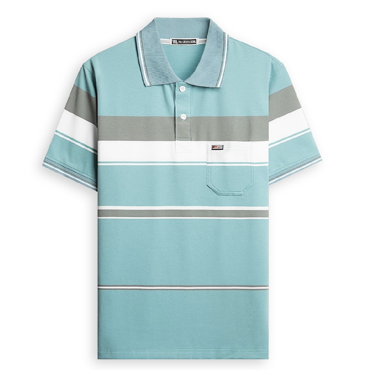 Shop sỉ áo Thun Sọc Có Cổ Nam Trung Niên Có Túi Thun Cotton Cao Cấp (Có size 3x)