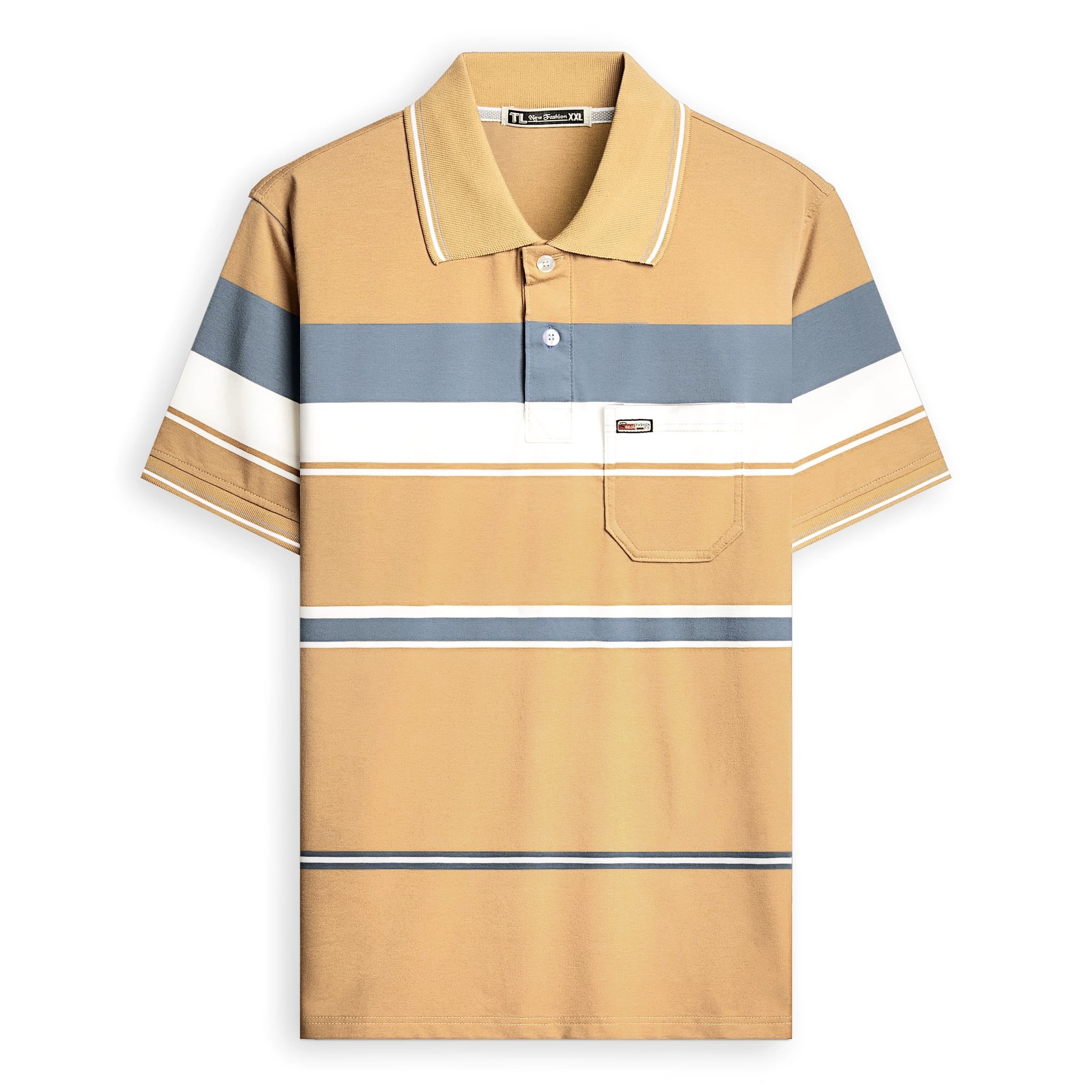 Shop sỉ áo Thun Sọc Có Cổ Nam Trung Niên Có Túi Thun Cotton Cao Cấp (Có size 3x)