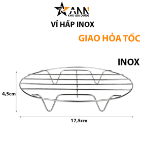 Vỉ Hấp Inox Không Gỉ Đa Năng 4 Chân Dùng Lót Đáy Nồi - Vỉ Hấp Inox Hấp Bánh Bao 4.5x17.5cm - VH01