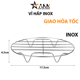 Vỉ Hấp Inox Không Gỉ Đa Năng 4 Chân Dùng Lót Đáy Nồi - Vỉ Hấp Inox Hấp Bánh Bao 4.5x17.5cm - VH01