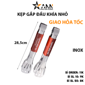 Kẹp Gắp Thức Ăn Bằng Inox - Kẹp Gắp Đồ Nướng Gắp Thịt Đầu Khía 28,5cm - KGDK01