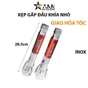 Kẹp Gắp Thức Ăn Bằng Inox - Kẹp Gắp Đồ Nướng Gắp Thịt Đầu Khía 28,5cm - KGDK01