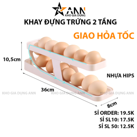 Khay Đựng Trứng Lăn Tự Động 2 Tầng Tiện Lợi - KDT2T