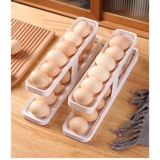Giá sỉ khay Đựng Trứng Tự Lăn - Khay Đựng Trứng 2 Tầng Thiết Kế Gọn Gàng 36x8x10,5cm Giá sỉ khay Đựng Trứng Tự Lăn - Khay Đựng Trứng 2 Tầng Thiết Kế Gọn Gàng 36x8x10,5cm