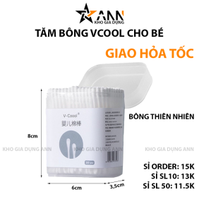 Tăm Bông Vcool Cho Bé 2 Đầu Dẹt Và Tròn - TBCB01