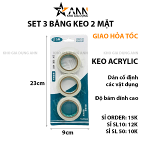 Set 3 Cuộn Băng Keo 2 Mặt 23x9cm - BK2M01