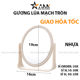 Gương Tròn Để Bàn Lúa Mạch Khớp Xoay 360 Độ 19x16cm - GLM01