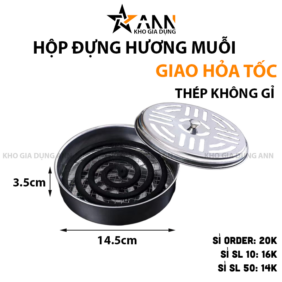 Hộp Inox Đựng Hương Muỗi Có Nắp 14.5x3,5cm - HDHM01