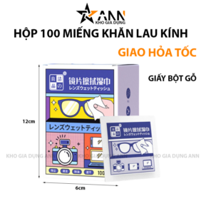 Hộp 100 Khăn Lau Kính Hộp 12X16 Cm - KLK01