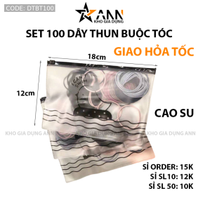 Set 100 Dây Thun Buộc Tóc Có Túi Zip 18x12cm - DTBT100