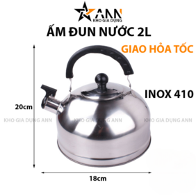 Ấm Đun Nước 2L Inox 410 Chịu Nhiệt 30x18cm - ADN3L