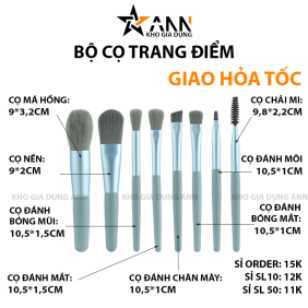 Bộ Cọ Trang Điểm Cá Nhân 8 Món Tiện Lợi Kèm Túi Zip - BCTD8M