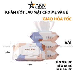 Khăn Giấy Ướt Lau Mặt Cao Cấp 80 Tờ - KGU80T