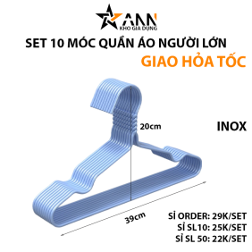 Set 10 Móc Quần Áo Người Lớn 20x39cm - MQANL01