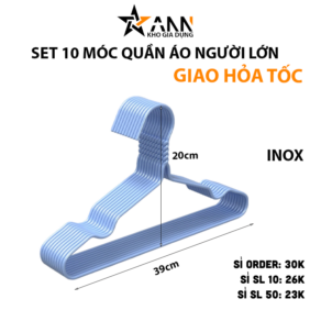 Set 10 Móc Quần Áo Người Lớn 20x39cm - MQANL01