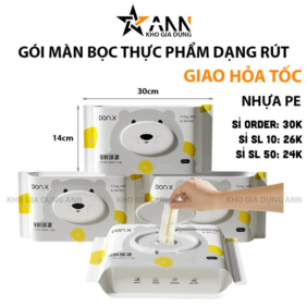 Gói 100 Màng Bọc Thực Phẩm Dạng Rút Siêu Dai Có Nắp Đậy Kính 30X14cm - GMBTP01