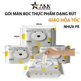 Gói 100 Màng Bọc Thực Phẩm Dạng Rút Siêu Dai Có Nắp Đậy Kính 30X14cm - GMBTP01