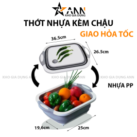 Thớt Nhựa Kèm Chậu Gấp Gọn Tiện Lợi - TNKC01