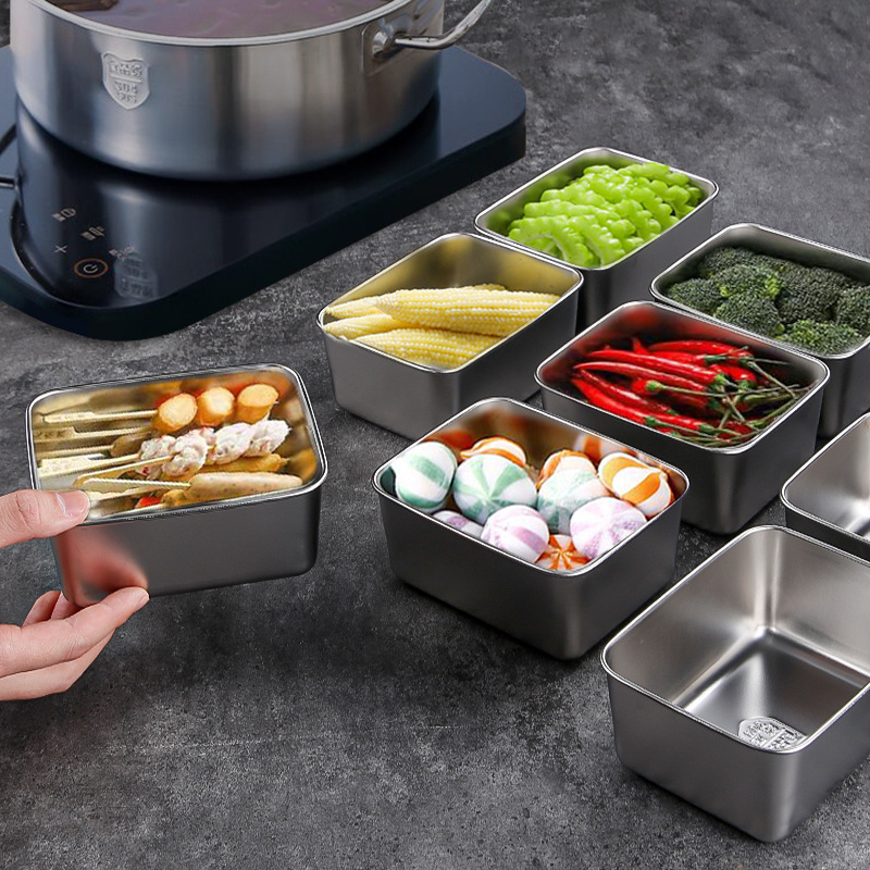 Hộp Lạnh Inox Đựng Thực Phẩm Kèm Nắp Nhựa 13.5x10.5x5.8cm Hộp Lạnh Inox Đựng Thực Phẩm Kèm Nắp Nhựa 13.5x10.5x5.8cm