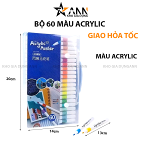 Bộ 60 Màu Acrylic Vẽ Trên Mọi Chất Liệu Có Thể Vẽ Chồng Màu 20x14x3cm - MARL01