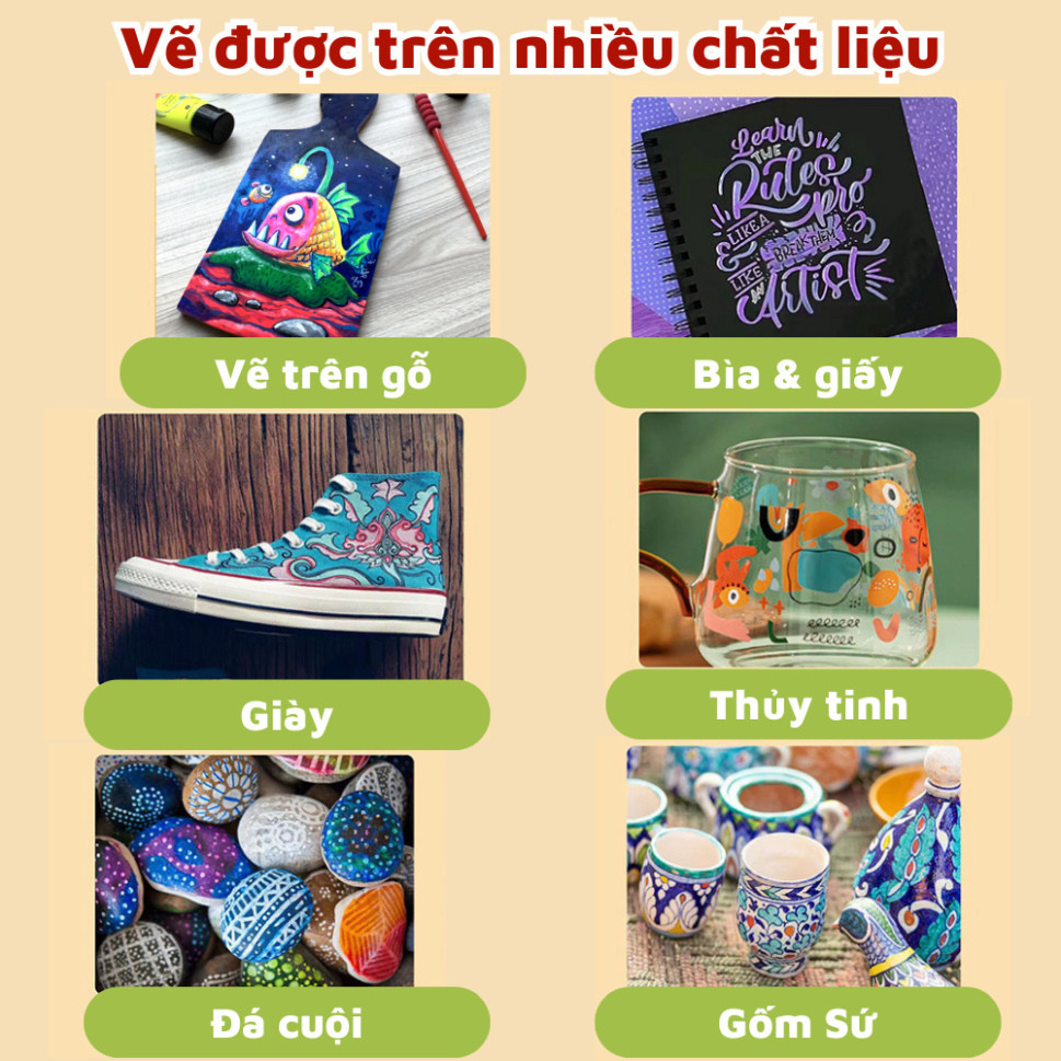 24944_vn-11134201-7r98o-lvnd7jkjd2sncd_20240822150146-3.jpg Bộ 60 Màu Acrylic Vẽ Trên Mọi Chất Liệu Có Thể Vẽ Chồng Màu 20x14x3cm - MARL01