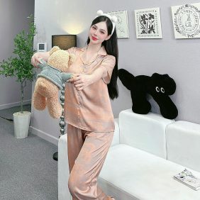 Đồ bộ pijama latin quần dài áo tay ngắn in nhiều hình - DBO4987