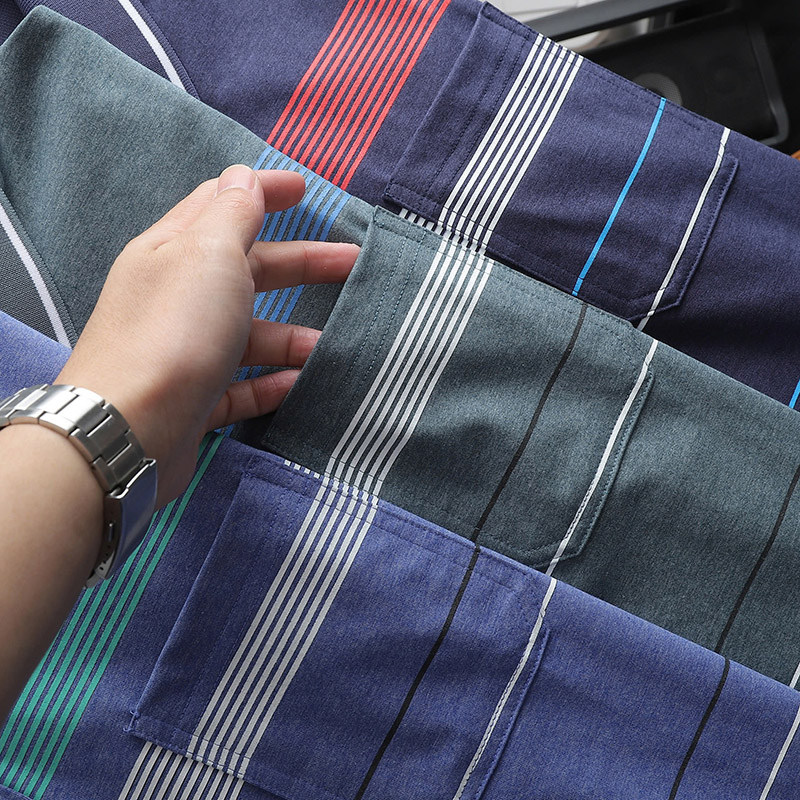 Áo Thun Nam Cổ Bẻ Có Túi Hoạ Tiết Sọc Ngang In Dẻo (Có size 3x)