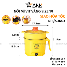 Nồi Mì Vịt Vàng 2 Tầng Dung Tích 1.8L 17.5x21.5cm - NMVV01