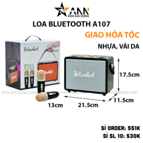 Loa Bluetooth Không Dây Peterhot Kèm 2 Mic Karaoke - LBLT01