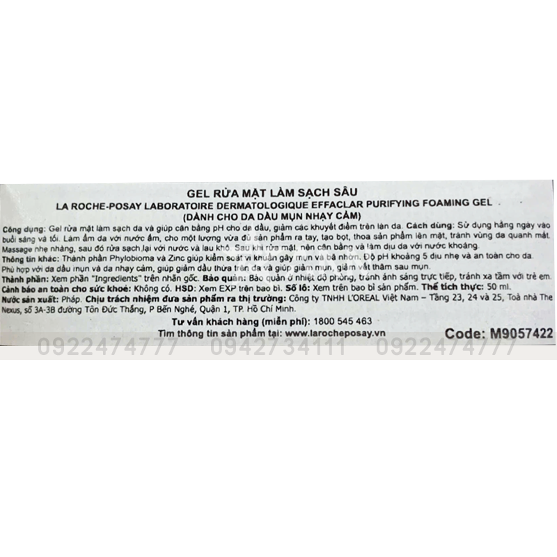 Kho sỉ sữa Rửa Mặt La Roche-Posay 50ml Cho Da Nhạy Cảm Kho sỉ sữa Rửa Mặt La Roche-Posay 50ml Cho Da Nhạy Cảm