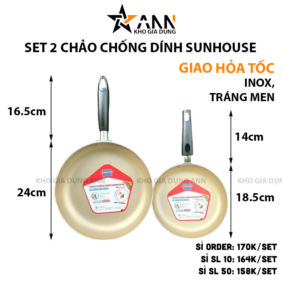 Set 2 Chảo Chống Dính Sunhouse - S2CH01