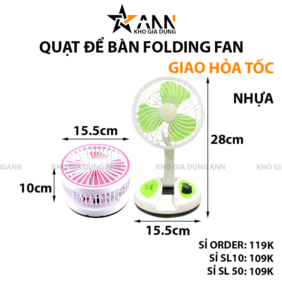 Quạt Để Bàn Folding Gấp Gọn Có Đèn Sáng - QDBFDF01