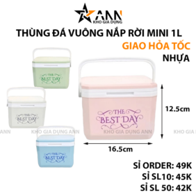 Thùng Đá Vuông Giữ Nhiệt Mini Nắp Rời 1,5L Tân Lập Thành - TDMNTLT01