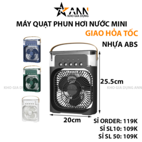 Quạt Phun Hơi Nước Có Đèn Hình Vuông - QPNHS01