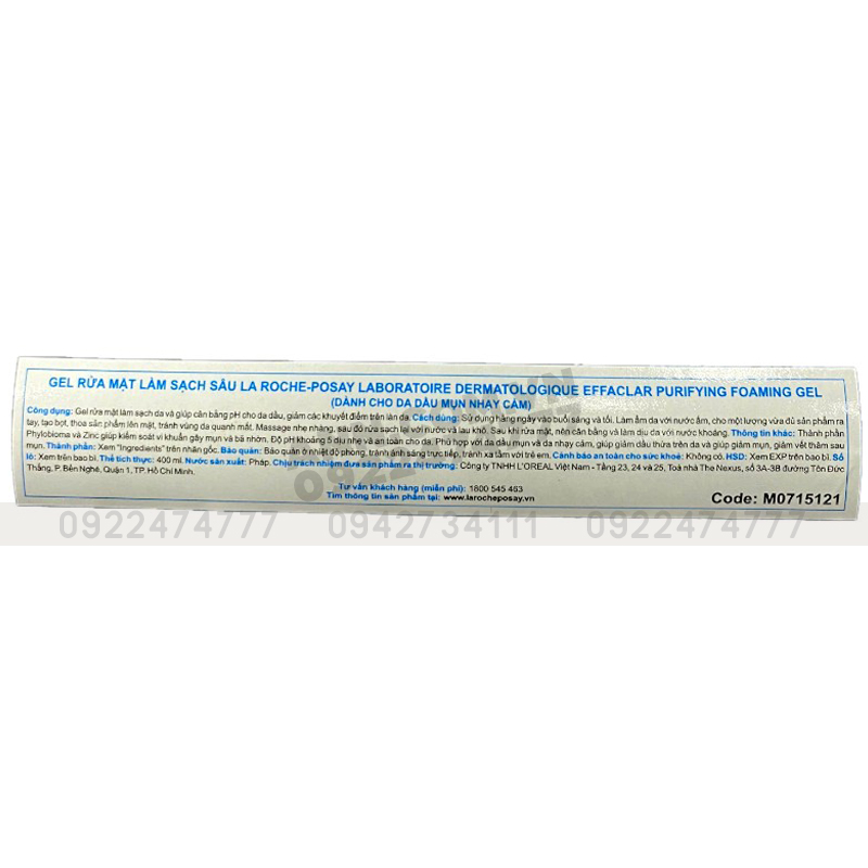 Nguồn sỉ gel Rửa Mặt La Roche-Posay Dành Cho Da Mụn Và Nhạy Cảm 400ml Nguồn sỉ gel Rửa Mặt La Roche-Posay Dành Cho Da Mụn Và Nhạy Cảm 400ml