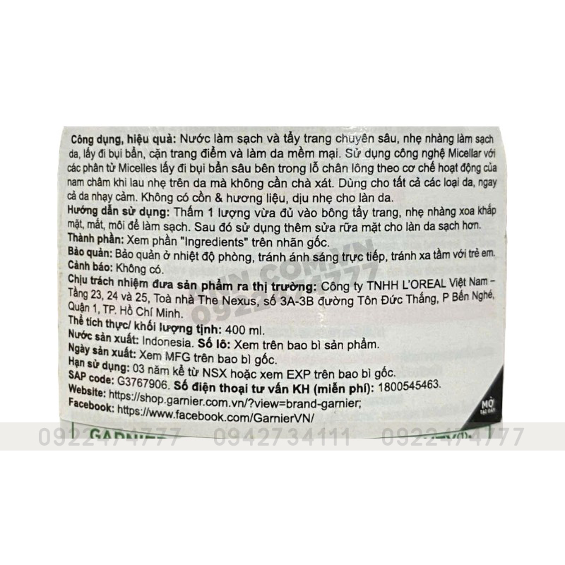 Nước Tẩy Trang Garnier Nắp Hồng Micellar Cleansing Water Cho Da Nhạy Cảm 400ml Nước Tẩy Trang Garnier Nắp Hồng Micellar Cleansing Water Cho Da Nhạy Cảm 400ml