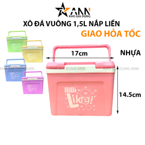 Thùng Đá Vuông Giữ Nhiệt Bibi Nắp Liền 1.5L 17x14.5x13cm - TDVGNBIBI01
